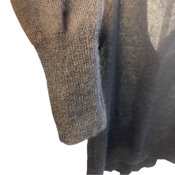 Abercrombie & Fitch Slate Blue/Gray Mohair Blend Cardigan, Ruffle Trim Buttons L - Picture 4 of 8